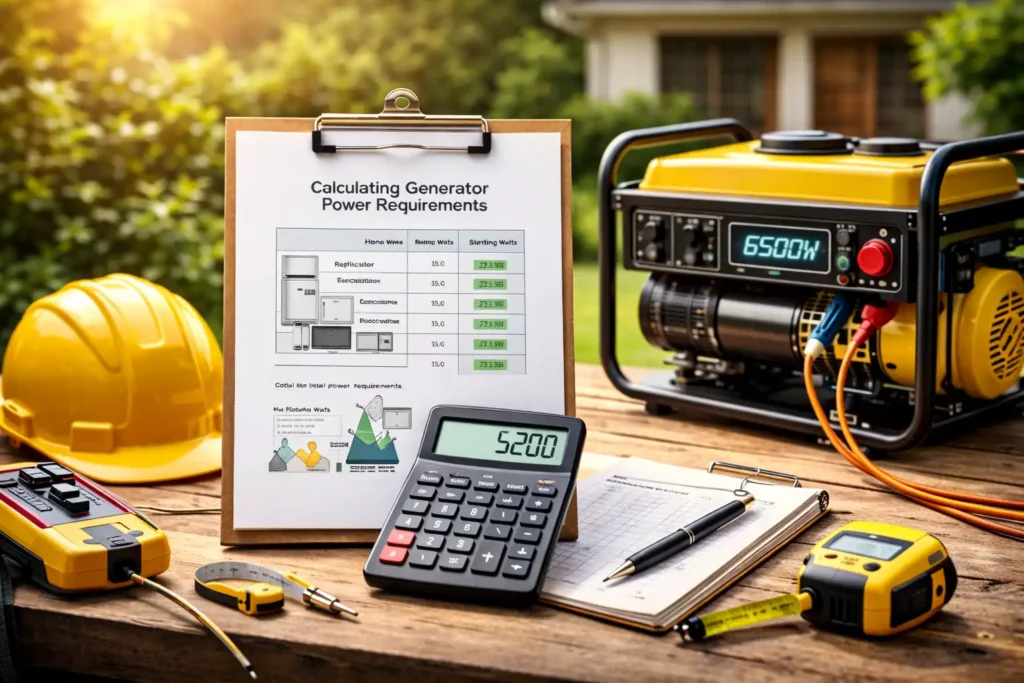 محسابه توان مورد نیاز ژنراتور